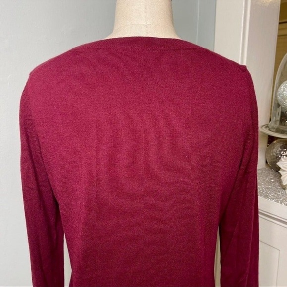Talbots Burgundy Red Crewneck Novelty Sweater XS - Picture 7 of 11